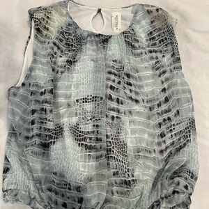 Blue snake print top